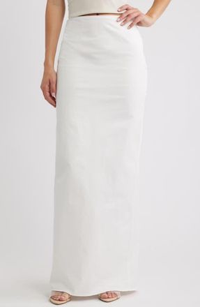 House of CB Lyra Ruched V-Back Evening Maxi Skirt in White at Nordstrom, Size X-Small