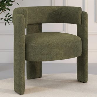 IDMarket Sill&oacute;n Tr&iacute;pode Gustave De Tela De Chenilla Verde