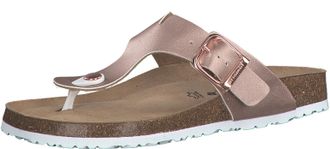 Tamaris Zehentrenner TAMARIS CORRA, Damen, Gr. 37, rosa (ros&eacute;goldfarben), Lederimitat, Schuhe Zehentrenner, Sommerschuh, Schlappen mit angenehmen Zehensteg