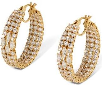 Nadri Layered Cubic Zirconia Hoop Earrings in Gold at Nordstrom Rack