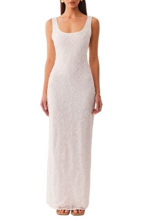 SNDYS Jocelyn Soutache Floral Maxi Dress in White at Nordstrom, Size X-Small