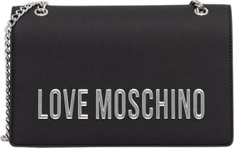 Love Moschino Logo Lettering Schoudertas - Dames - Schoudertassen - Zwart - ONE Size - Leer - Tassen