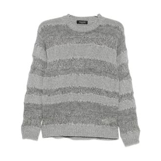 Fabiana Filippi Gebreide trui met ronde hals - Dames - Ronde hals truien - Grijs - 2XS - Wol - Truien & Vesten