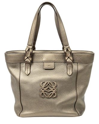 Loewe Bronze Grained Leather Fusta Anagram Tote (Authentic Pre-Loved)