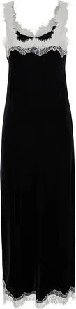 Gold Hawk Womens Long Bias-Cut Dress Black Silk