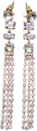 White Label Womens Tiered Tassel Drop Earrings In Silver