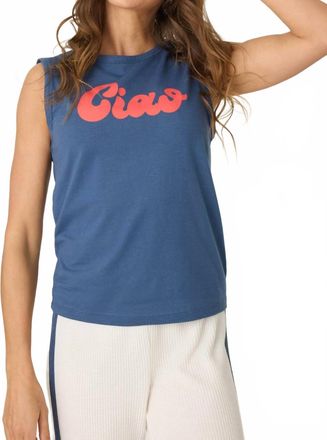 PJ Salvage Womens Ciao Tank Top In Blue