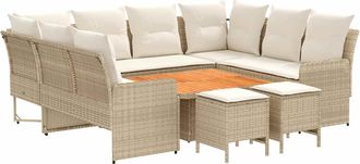 vidaXL Juegos De Muebles 8 Uds. Beige Y Crema Rat&aacute;n Sint&eacute;tico Vidaxl