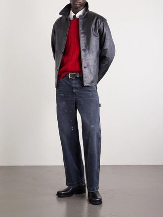 Enfants Riches Deprimes Paint-Splattered Distressed Wide-Leg Jeans