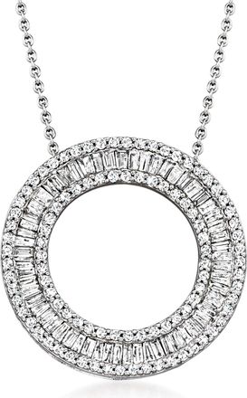 Ross-Simons Diamond Circle Pendant Necklace in Sterling Silver