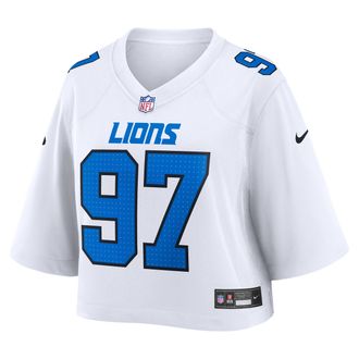Nike Aidan Hutchinson Detroit Lions Nike Womens NFL Cropped Tundra Game Jersey in White | WCJF10A9JF-27V