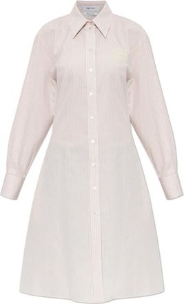 Alexander McQueen Katoenen jurk met zakken - Dames - Shirt Kleedjes - Roze - M - Katoen - Kleedjes