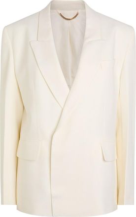Victoria Beckham Double-breasted Twill Blazer - Ivory - 12 (UK12 / M)