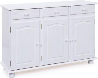 Dmora Credenza Drodger, Buffet da soggiorno, Madia da salotto, Dispensa da cucina, 130x43 h87 cm, Bianco - Dmora