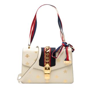 Gucci Pre-owned Gucci Small Calfkin Bee Star Sylvie Satchel Ladies 4OX4AUVCIDUBJ5T9
