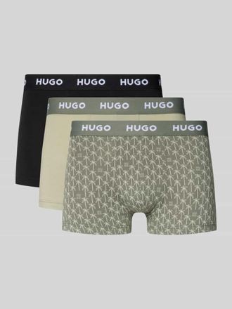 HUGO BOSS Slim Fit Trunks aus Baumwoll-Mix im 3er-Pack Modell TRUNK TRPLET DESIGN in Schilf, Gr&ouml;&szlig;e XXL
