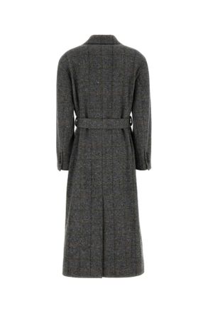 Brunello Cucinelli Embroidered Alpaca Blend Coat - Gray