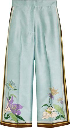 Alemais Alemais Alfie Printed Satin-twill Trousers - Blue - 10 (UK10 / S)