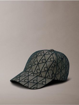 Calvin Klein Mens Emblem Logo Jacquard Cap - Multi