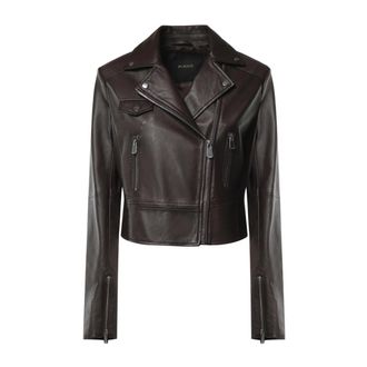 Pinko New Sensibile Jacket - Dames - Leren en Su&egrave;de Jassen - Bruin - S - Leer - Jassen