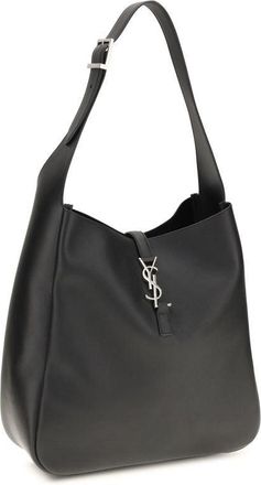 Saint Laurent Womens Black Calf Leather Bos Taurus Shoulder Bag