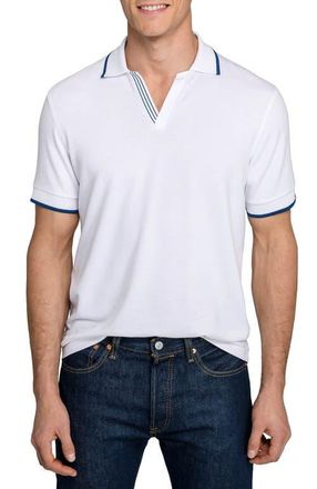 ConStruct Slim Fit Solid Johnny Collar Short Sleeve Polo in White at Nordstrom, Size Xx-Large