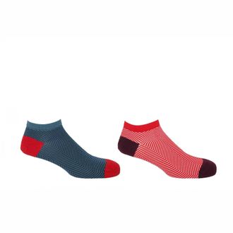 Peper Harow Lux Taylor Mens Trainer Socks Bundle - Blue & Red