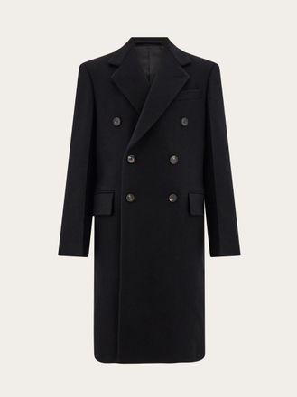 Ferragamo Men Double breasted coat Black