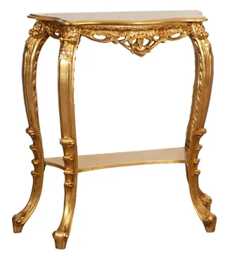 Biscottini International Consola De Madera En Acabado Dorado Hecha En Italia
