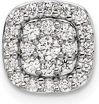 Diamond2Deal 14K Gold Lab Grown Diamond Squared Halo Chain Slide Pendant (0.44ct, VS, G-H)