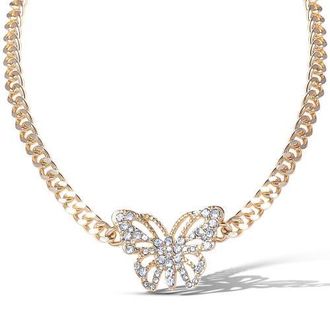 Jessica Simpson Butterfly Pendant Chain Necklace in Gold at Nordstrom