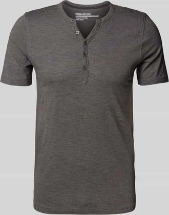 Mc Neal T-Shirt mit kurzer Knopfleiste in Dunkelgrau, Größe XXXL