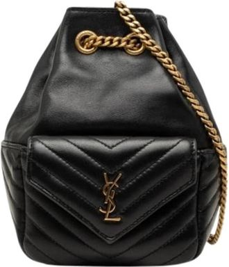 Saint Laurent Pre-owned Vintage Shoulder Bag - Dames - Vintage Tas - Zwart - ONE Size - Leer - Vintage