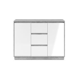 Calicosy Aparador 2 puertas y 3 cajones L117 cm - Gris y blanco