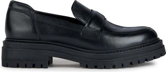 Geox Iridea Loafers - Dames - Loafers - Zwart - 40 EU - Leer - Schoenen