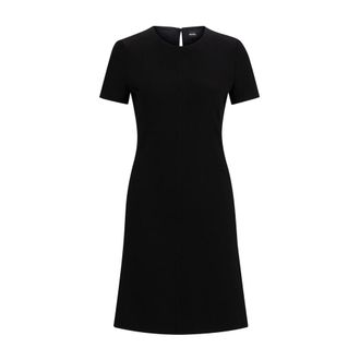 HUGO BOSS Dames, Jurken, Zwart, Maat: XS Leer