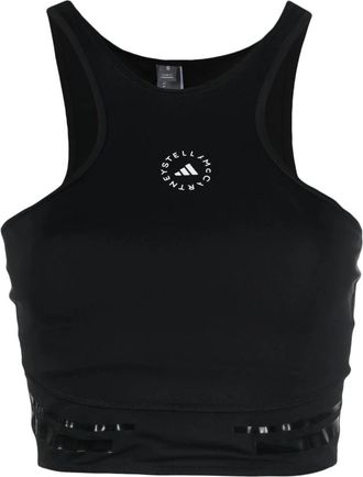 adidas by Stella McCartney a SMC TPA CR H.R - Dames - Sportshirts - Zwart - XS - Fitness