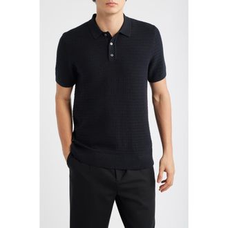 Billy Reid Lachlan Links Polo in Black at Nordstrom, Size Xx-Large