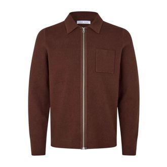 Sams&oslash;e & Sams&oslash;e Guna Full Zip - Knitwear - Hombre - Marr&oacute;n - XL