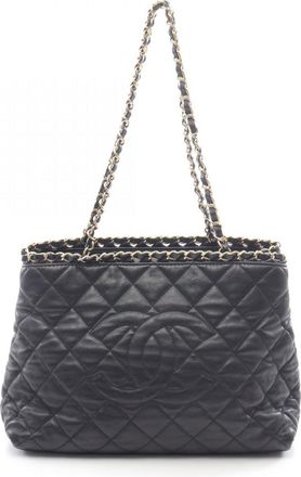 Chanel Black Grained Calfskin Tote Bag (Pre-Owned)