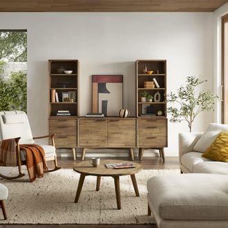 Castlery Seb Mid-Century Modern TV Storage System | Brown | Castlery