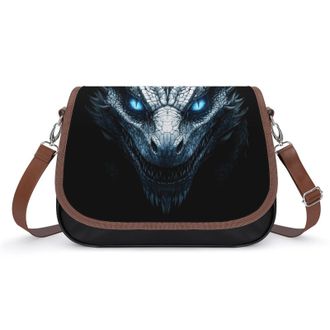 Generic Dragon with Blue Eyes Crossbody Bags for Women Fashion Leather Shoulder Handbags With Adjustable Strap