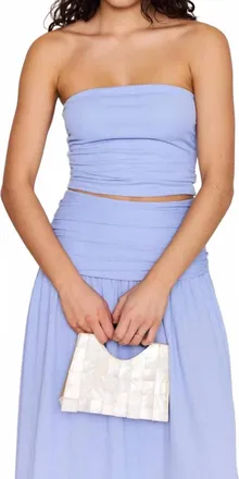 Minkpink Luna Strapless Top In Powder Blue