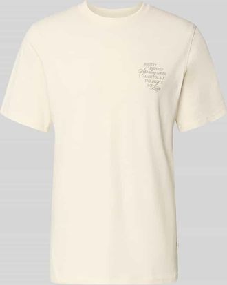 Les Deux T-Shirt mit r&uuml;ckseitigem Motiv-Print Modell Ben Faience in Offwhite, Gr&ouml;&szlig;e XXL