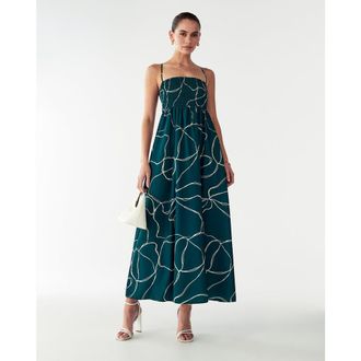 Willa Acamar Maxi Dress in Emerald Scribble at Nordstrom, Size 4