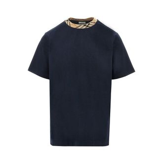 Burberry Cotton T-shirt with Check crewneck Man S