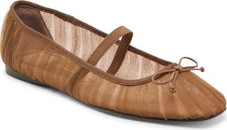 Dolce Vita Raeven Mary Jane Flat in Mid Brown Tulle at Nordstrom, Size 7.5
