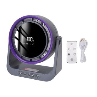 OEM Ventilador De Escritorio Usb Silencioso Sin Ventilador Con Pantalla Digital Y Control Remoto Para Dormitorio, Oficina Y Cocina - Gris/morado