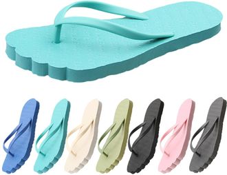 Generic Womens Flip Flops Lightweight Toe Separator Casual Flat Slippers Shower Slippers Non-Slip Bathing Shoes Casual Beach Women Slippers Outdoor Swimming P