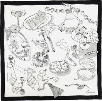 Jacquemus Multicolor Cocktail Print Silk Square Scarf